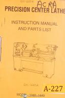 Acra-Acra China 1340 & 1440, Centre Lathe, Instructions & Parts Manual-1340-1440-GH-GH1440A-01